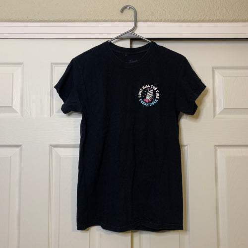 2 Black Vibe Graphic T-Shirts (S)