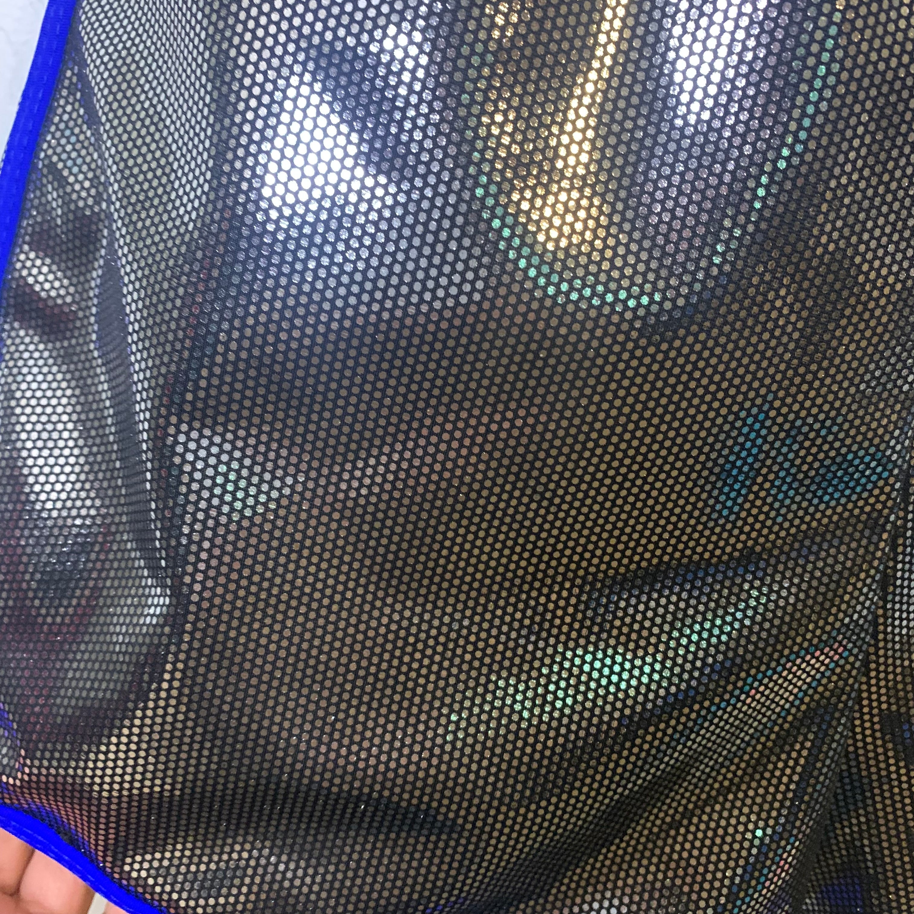 Blue Metallic Disco Bikini Top & Shorts Set (S)